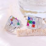 Personalized Gold Mother Name Ring with Birthstones