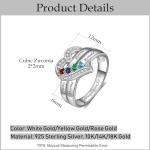 Custom 18K Gold Birthstone Heart Ring for Her