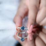 London Blue Topaz Engagement Ring in 10K White Gold