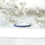 Blue Sapphire Eternity Ring in 18K White Gold