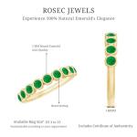 Natural Emerald Half Eternity Band in 14K Gold