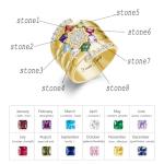 Personalized Gold Mother Name Ring with Birthstones