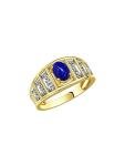 14K Yellow Gold Oval Lapis Lazuli Ring