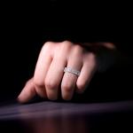 Moissanite Baguette Eternity Band in White Gold