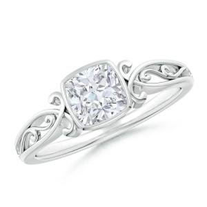 Cushion-Cut Lab Diamond Ring in Sterling Silver