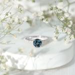London Blue Topaz Engagement Ring in 10K White Gold
