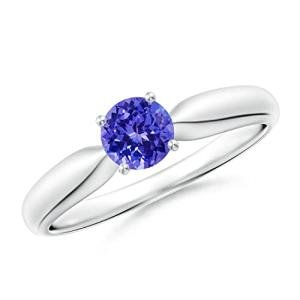Natural 0.5 Ct Tanzanite Platinum Women's Ring