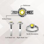 Personalized Sterling Silver Birthstone Class Ring