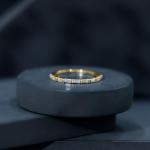 Moissanite Half Eternity Band in 18K Yellow Gold