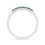 Natural Blue Diamond Wedding Ring in Platinum