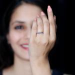 Blue Sapphire Eternity Ring in 18K White Gold