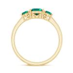 Lab Grown Emerald Three Stone Engagement Ring