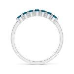 Natural Blue Diamond Half Eternity Wedding Ring