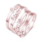 Personalized Gold Name Ring with Birthstone for Women