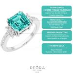 14K White Gold Paraiba Tourmaline and Diamond Ring