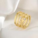 Personalized Gold Name Ring with Birthstone for Women