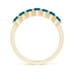 Blue Diamond Half Eternity Wedding Ring in Gold