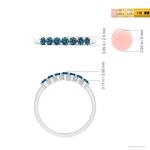 Natural Blue Diamond Half Eternity Wedding Ring