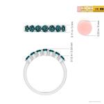 Natural Blue Diamond Wedding Ring in White Gold