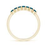 Natural Blue Diamond Half Eternity Wedding Ring