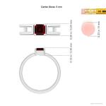 Natural Garnet Solitaire Ring in White Gold