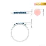 Natural Blue Diamond Half Eternity Wedding Ring