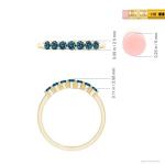 Natural Blue Diamond Half Eternity Wedding Ring