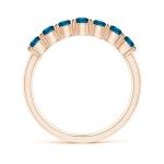 Blue Diamond Half Eternity Ring in Rose Gold