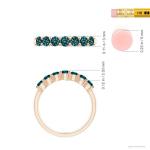 Natural Blue Diamond Wedding Ring in Rose Gold