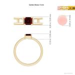 Yellow Gold Square Cut Garnet Ring for Her