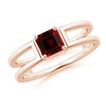 Natural Garnet Solitaire Ring in Rose Gold