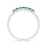 Natural Blue Diamond Half Eternity Wedding Ring