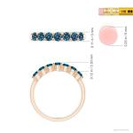 Blue Diamond Half Eternity Ring in Rose Gold
