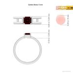 Garnet Solitaire Ring in White Gold for Her