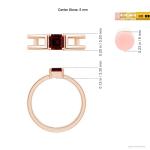 Natural Garnet Solitaire Ring in Rose Gold