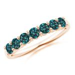 Natural Blue Diamond Rose Gold Wedding Ring