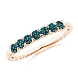 Natural Blue Diamond Rose Gold Wedding Ring