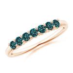 Natural Blue Diamond Rose Gold Wedding Ring