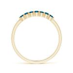 Natural Blue Diamond Half Eternity Wedding Ring