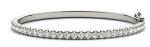 Lab Grown Diamond Bangle Bracelet in 14K White Gold