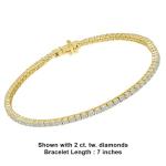 2 Carat Lab Grown Diamond Tennis Bracelet in Gold