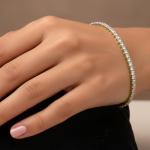 3 Carat Lab Grown Diamond Tennis Bracelet in Gold