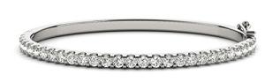 14K White Gold Lab Grown Diamond Bangle Bracelet