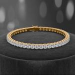 3 Carat Lab Grown Diamond Tennis Bracelet in Gold