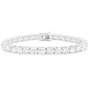 Handmade Lab Grown Diamond Tennis Bracelet in White Gold