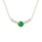 Emerald and Diamond Vintage Pendant in Yellow Gold