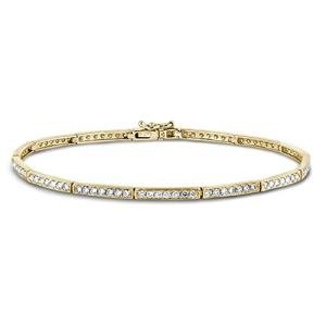 10K Yellow Gold Diamond Tennis Bracelet 1.0 Cttw