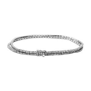 10K White Gold Double Strand Diamond Tennis Bracelet