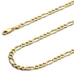 14k Yellow Gold 4.5mm Men's Figaro Chain Necklace