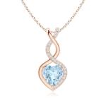 Heart-Shaped Aquamarine Pendant Necklace in Rose Gold